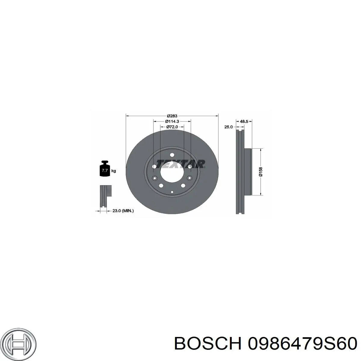 0986479S60 Bosch Гальмо дискове переднє