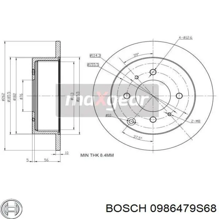 Гальмівні диски 0986479S68 Bosch