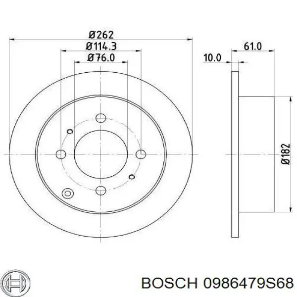 Диск гальмівний задній Bosch 0986479S68