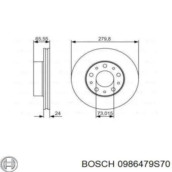 0986479S70 Bosch диск гальмівний передній