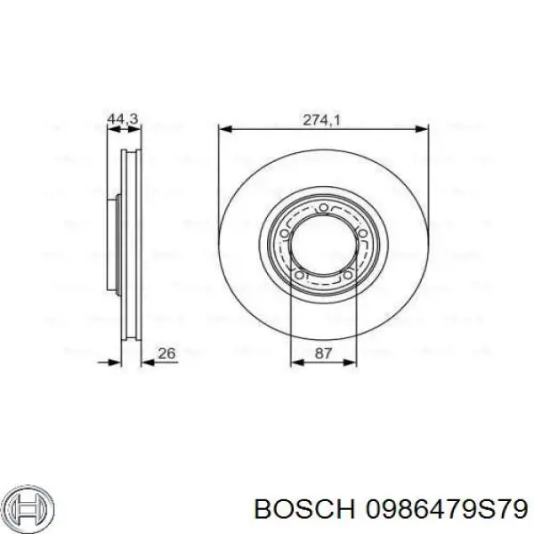 0986479S79 Bosch Гальмо дискове переднє