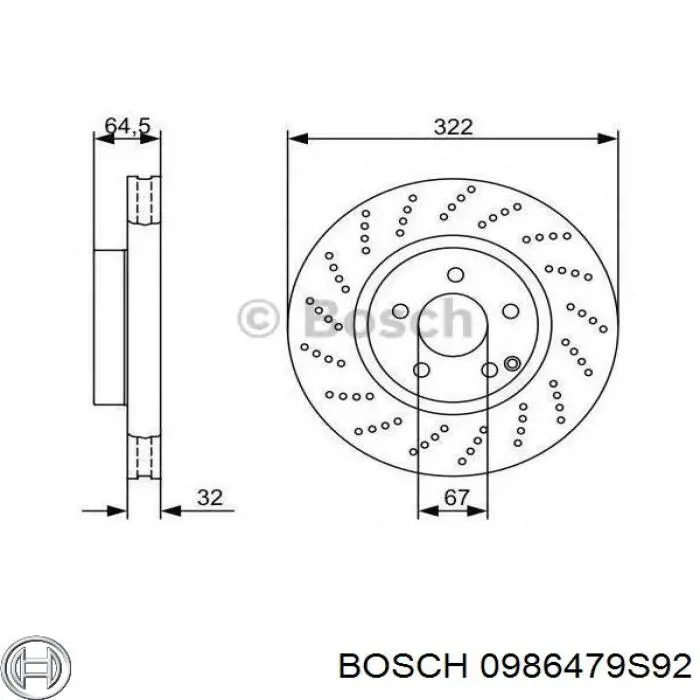 Купити 0986479S92 Bosch Диск заднього гальма