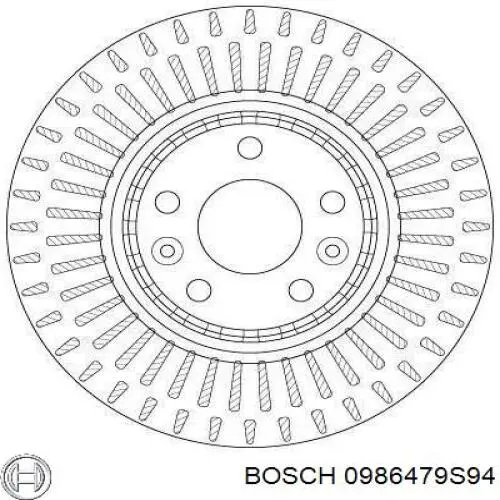 Диск гальмівний передній 0986479S94 Bosch