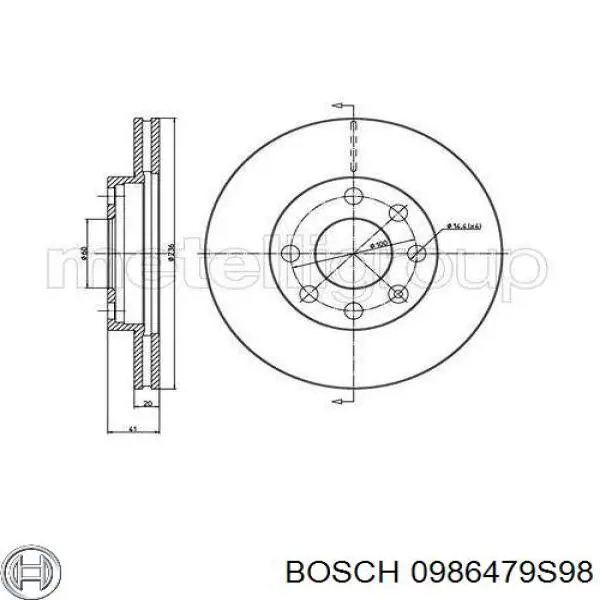 Купити 0986479S98 Bosch Ротор гальмівний