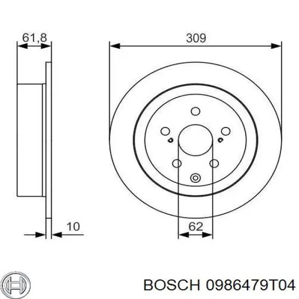 0986479T04 Bosch Дискові гальма