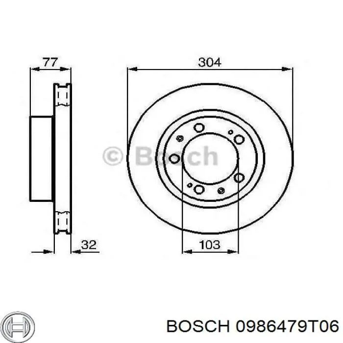 0986479T06 Bosch диск гальмівний задній