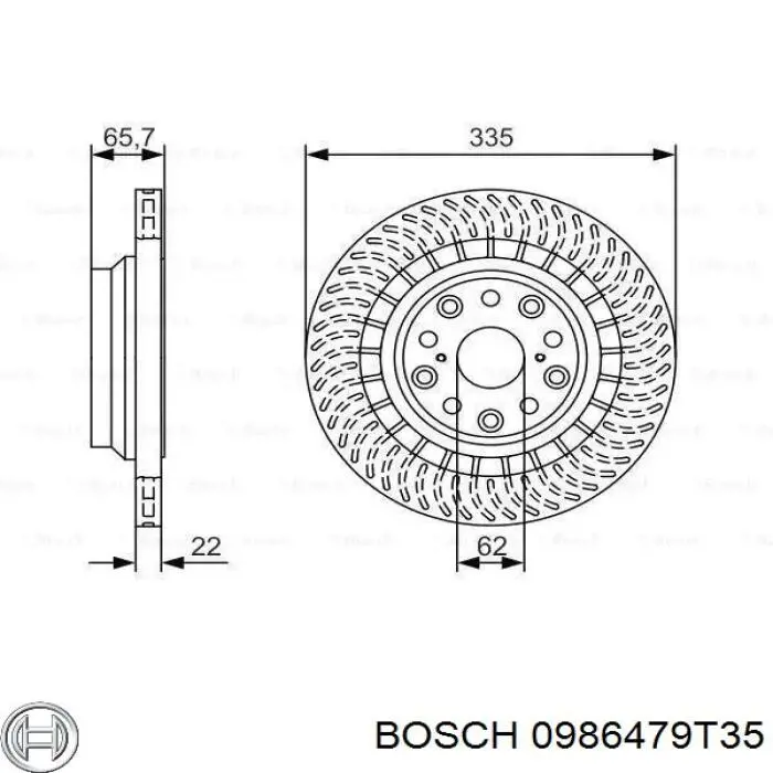 Купити 0986479T35 Bosch Диск заднього гальма