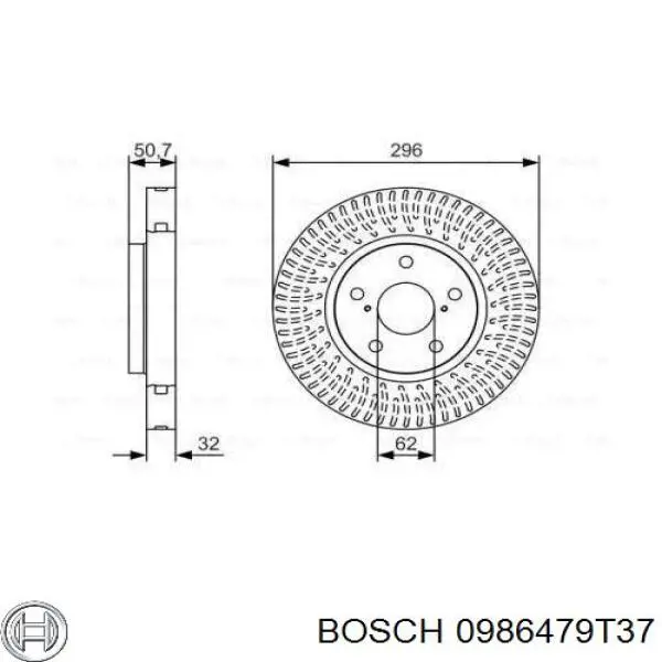 0986479T37 Bosch Гальмо дискове переднє