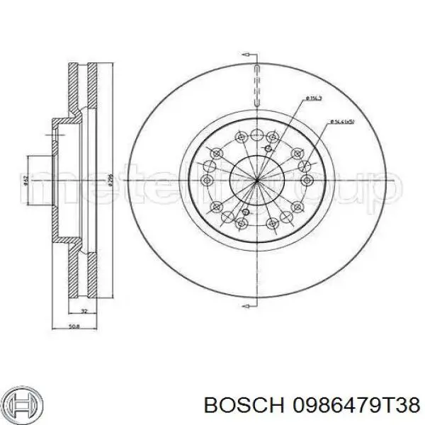 0986479T38 Bosch Гальмо дискове переднє