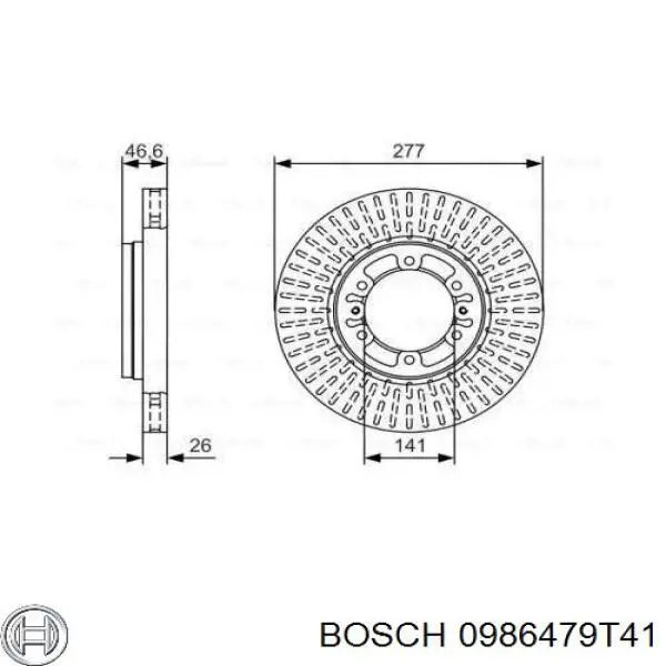 0986479T41 Bosch Гальмо дискове переднє