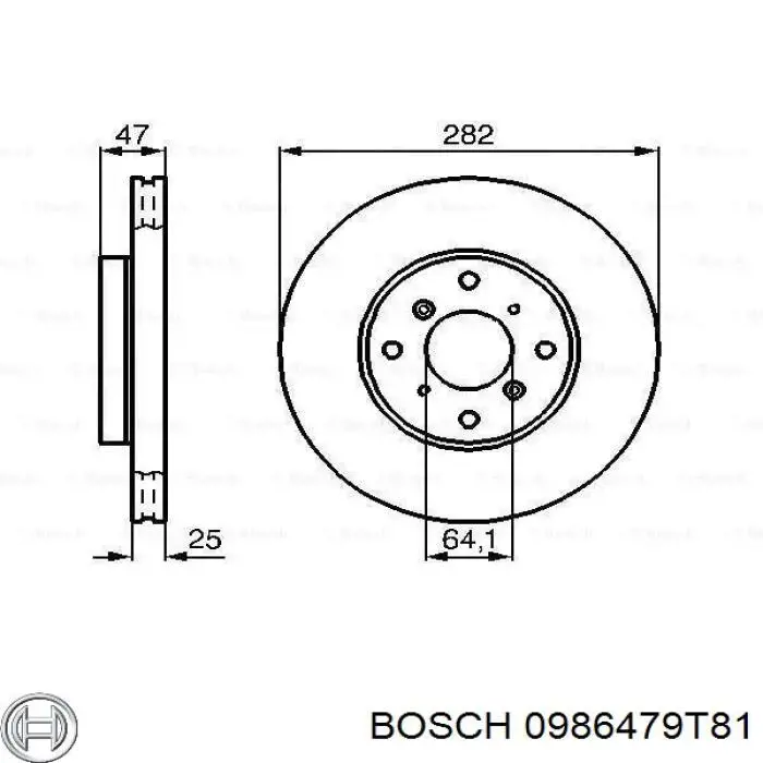 Диск гальмівний задній Bosch 0986479T81