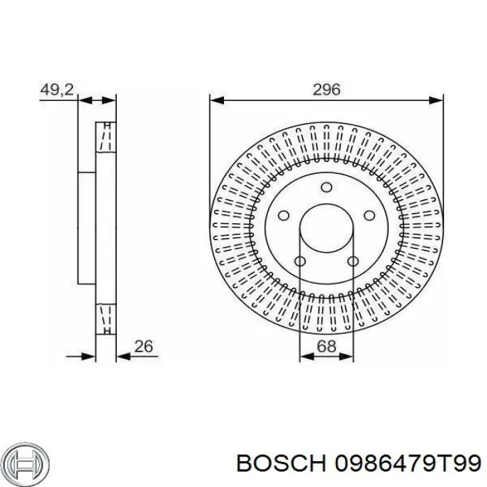 Купити 0986479T99 Bosch Ротор гальмівний