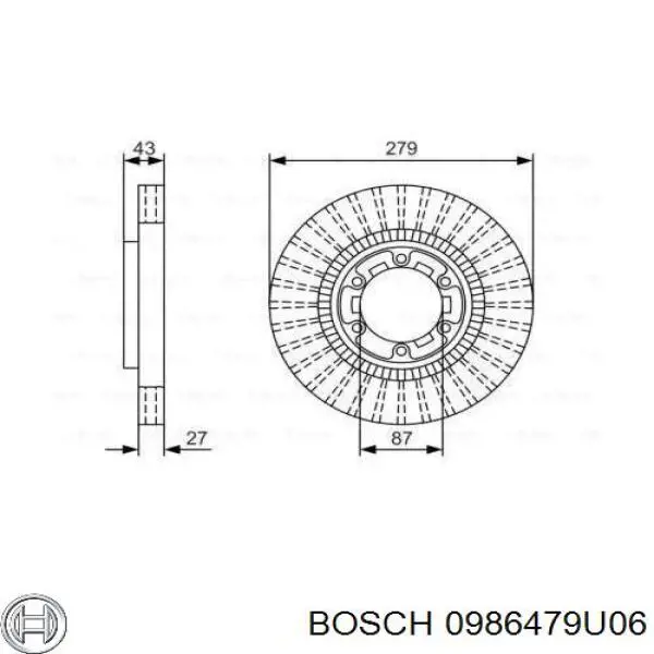 Купити 0986479U06 Bosch Ротор гальмівний