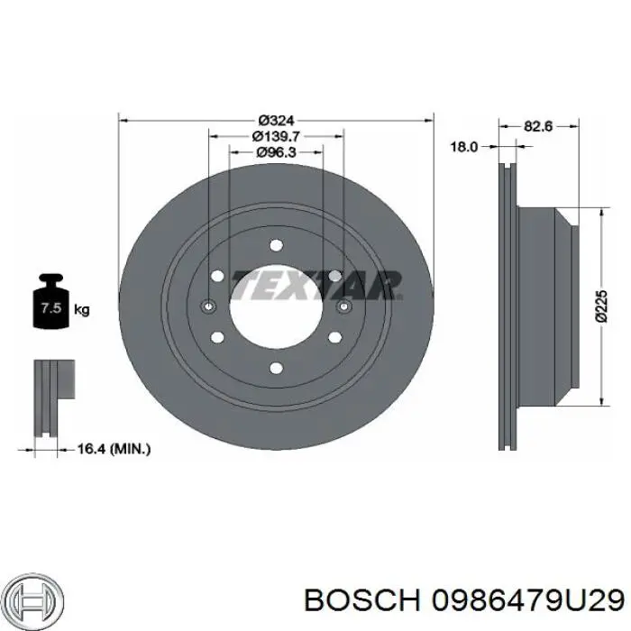0986479U29 Bosch Дискові гальма