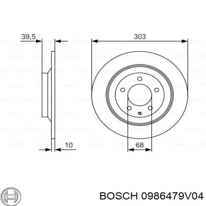 Диск гальмівний задній 0986479V04 Bosch