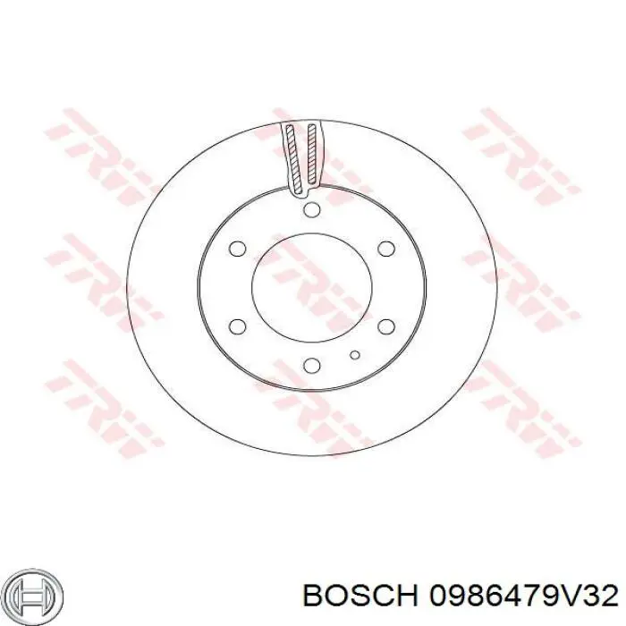 Диск гальмівний передній Bosch 0986479V32