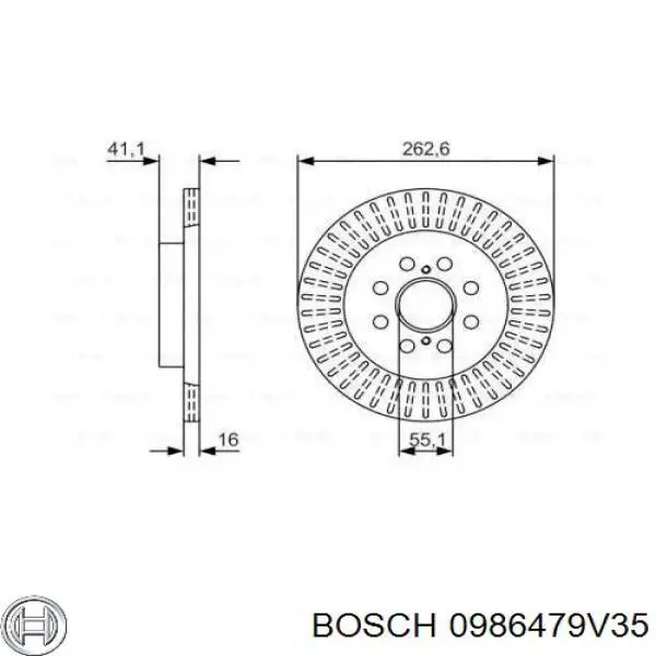 0986479V35 Bosch Дискові гальма