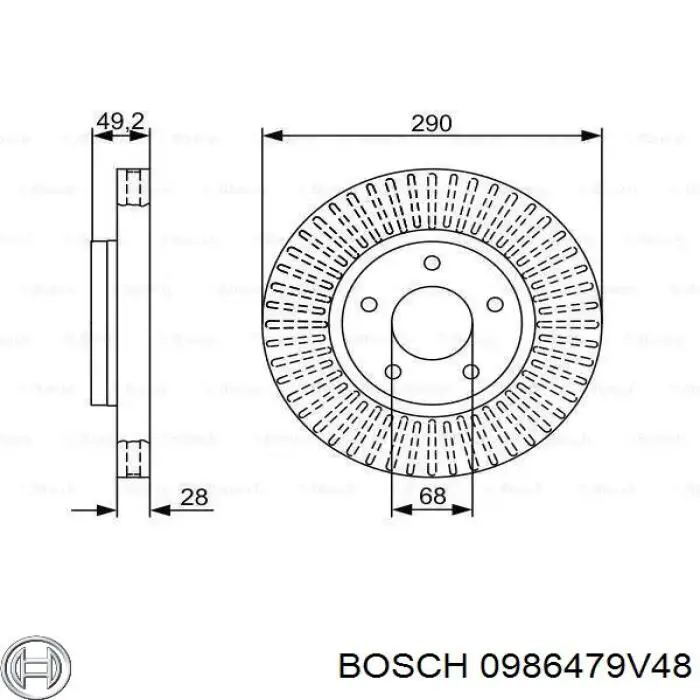 Купити 0986479V48 Bosch Ротор гальмівний