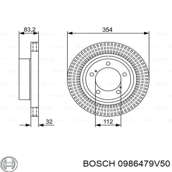 0986479V50 Bosch Гальмо дискове переднє