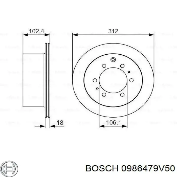 Гальмівні диски передні 0986479V50 Bosch