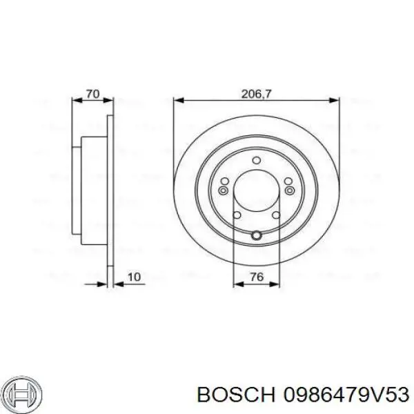 Купити 0986479V53 Bosch Диск заднього гальма