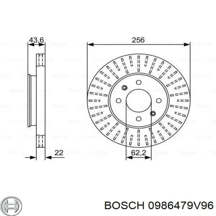 Диск переднього гальма Bosch 0986479V96 ціна, від 29.45 USD