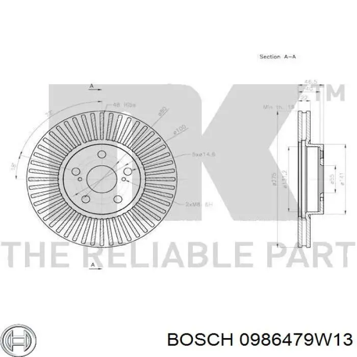Диск переднього гальма Bosch 0986479W13 ціна, від 33.25 USD