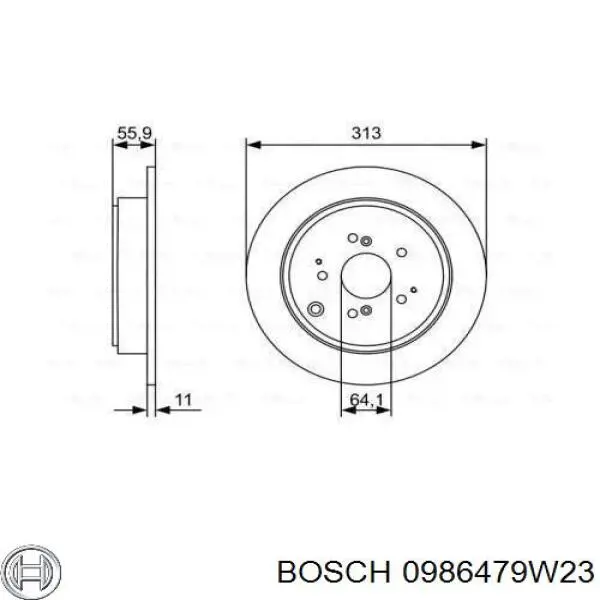 Гальмівні диски 0986479W23 Bosch