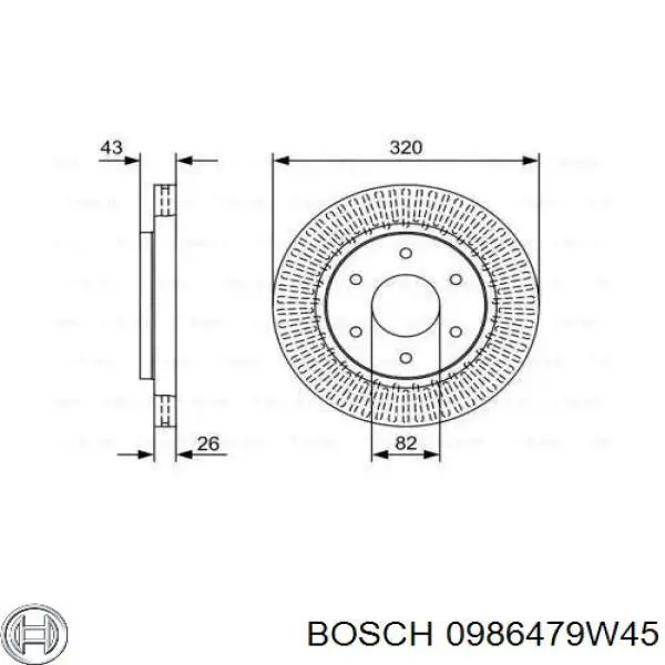 Купити 0986479W45 Bosch Ротор гальмівний