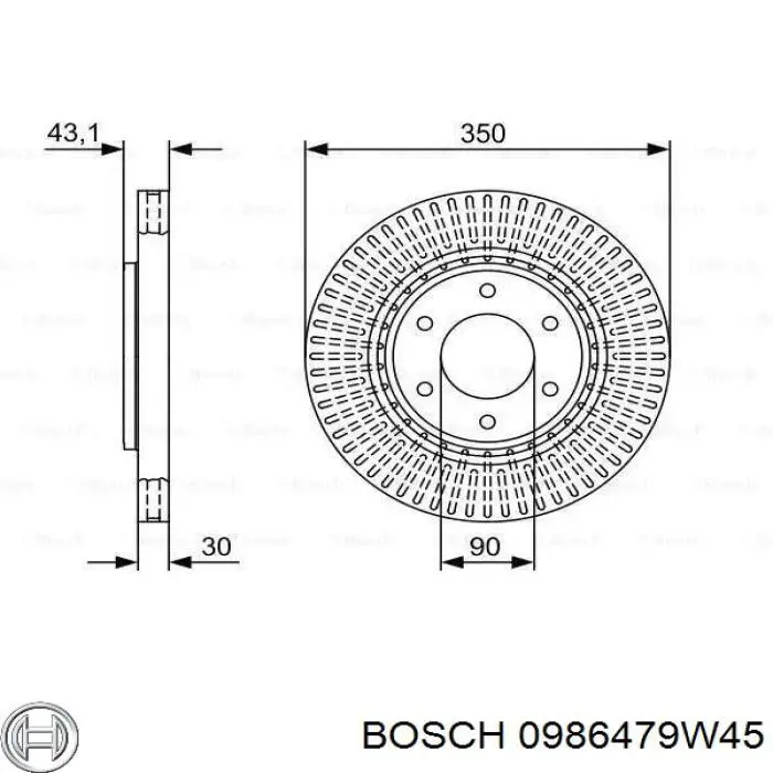 0986479W45 Bosch Гальмо дискове переднє