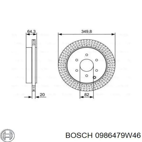 Задні дискові гальма Bosch 0986479W46 ціна, від 49.70 USD