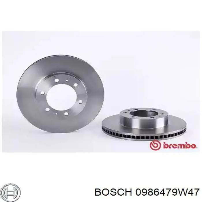 Диск переднього гальма Bosch 0986479W47 ціна, від 43.37 USD