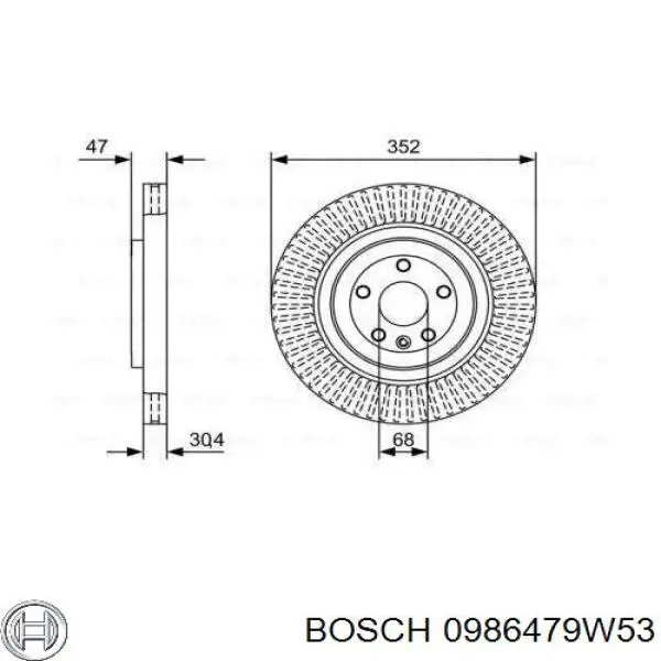 Диск гальмівний передній 0986479W53 Bosch