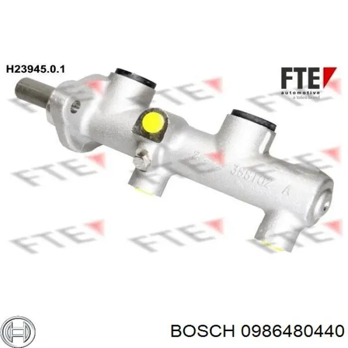 0986480440 Bosch Циліндр гальмівний, головний