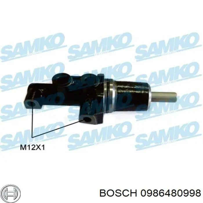 Купити 0986480998 Bosch Головний гальмівний циліндр