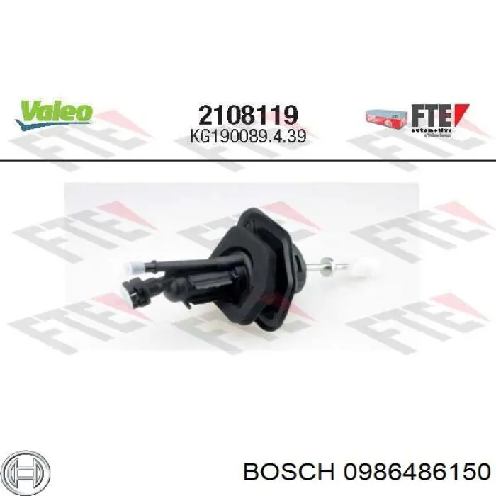 Головний циліндр зчеплення 0986486150 Bosch