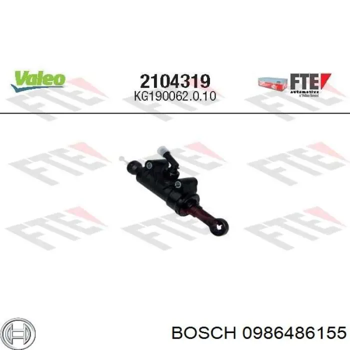 0986486155 Bosch Циліндр зчеплення, головний
