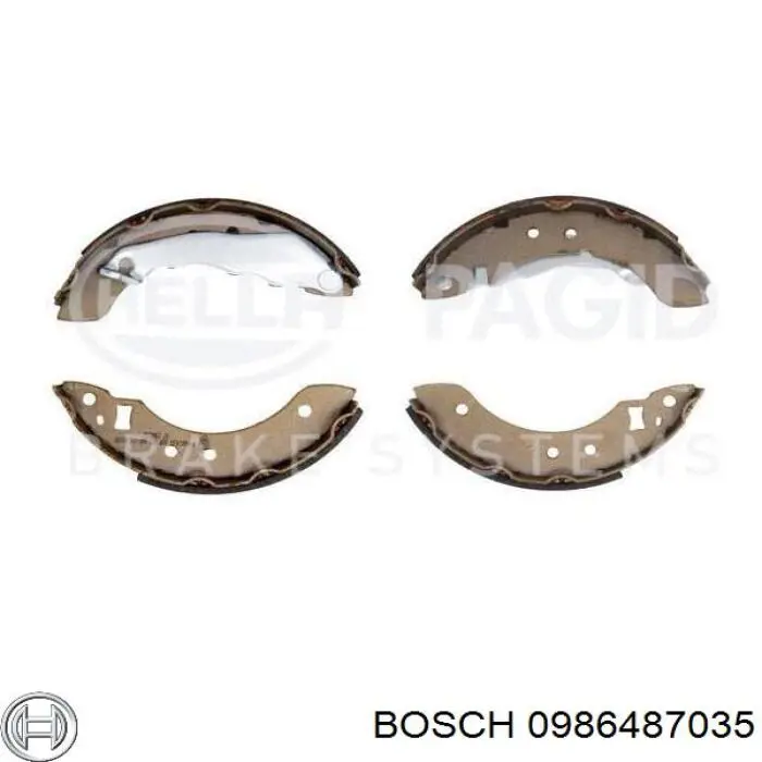 0986487035 Bosch Колодки гальмівні задні, барабанні
