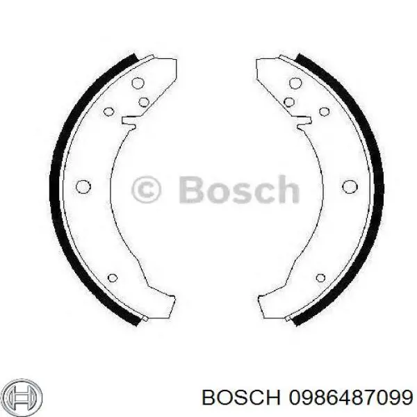 Колодки гальмові задні, барабанні 0986487099 Bosch