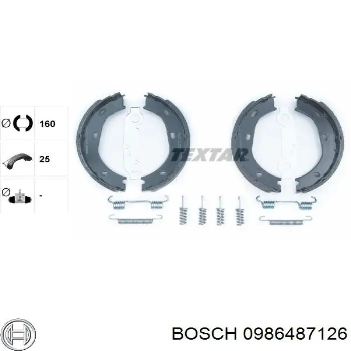 Купити 0986487126 Bosch Гальмівні колодки гальма стоянки