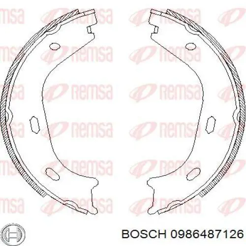 Колодки ручника / стоянкового гальма Bosch 0986487126 ціна, від 14.61 USD