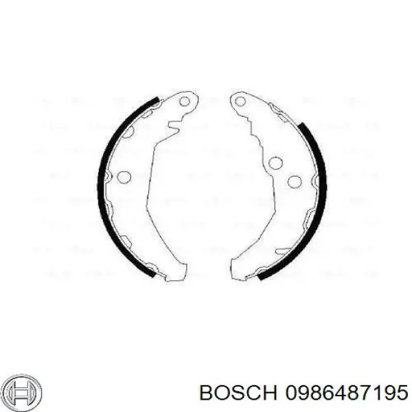 Купити 0986487195 Bosch Колодки гальмові задні, барабанні