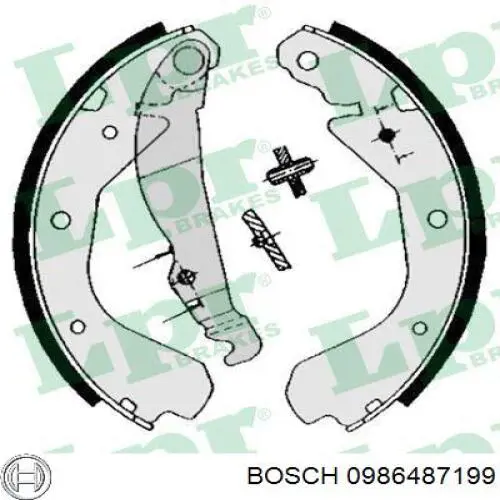 0986487199 Bosch колодки гальмові задні, барабанні