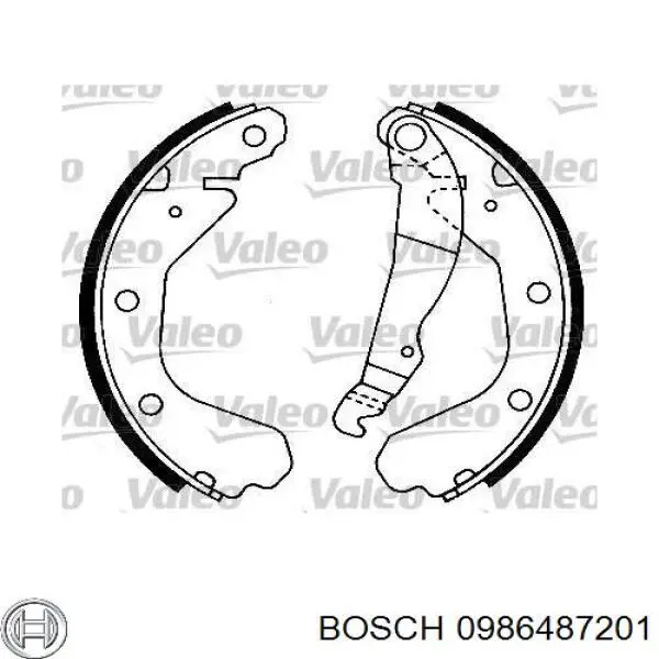 Купити 0986487201 Bosch Колодки гальмові задні, барабанні