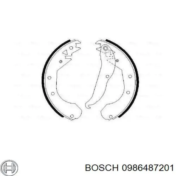 0986487201 Bosch колодки гальмові задні, барабанні