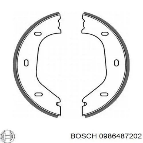 Колодки гальмові задні, барабанні 0986487202 Bosch