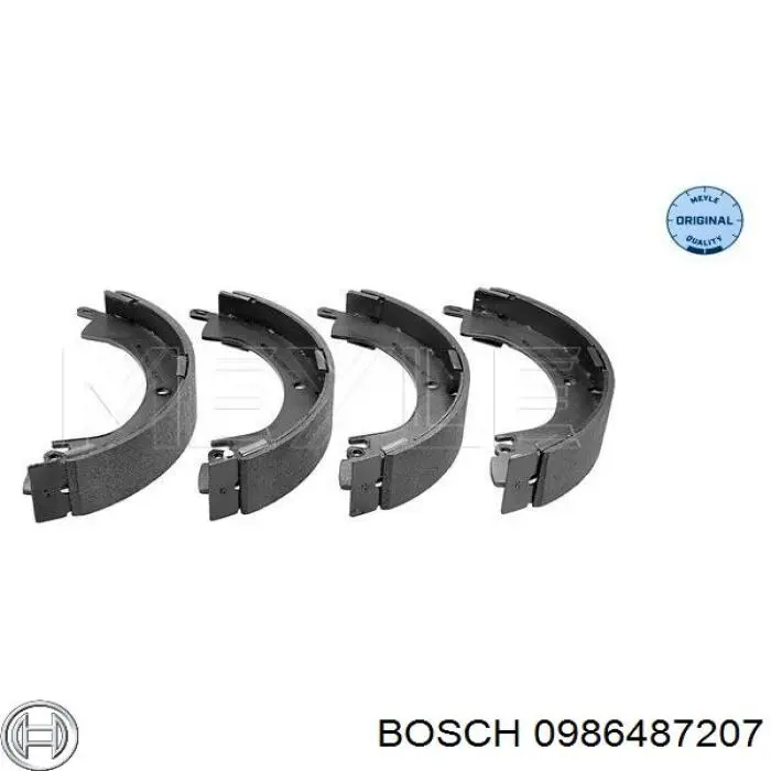 0986487207 Bosch колодки гальмові задні, барабанні