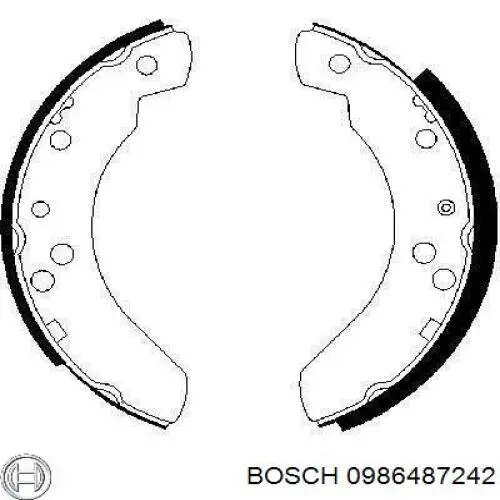 Колодки гальмові задні, барабанні 0986487242 Bosch