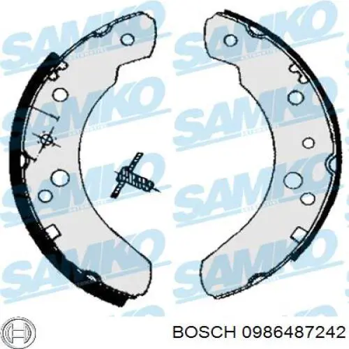 0986487242 Bosch Колодки гальмівні задні, барабанні