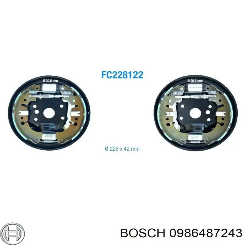 Колодки гальмові задні, барабанні 0986487243 Bosch
